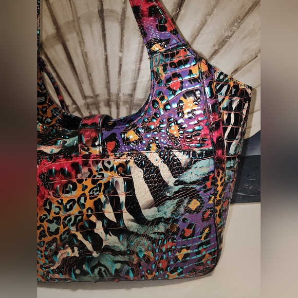 Brahmin Small Carla In Stampede Colorful Melbourne Leather - Picture 6 of 14